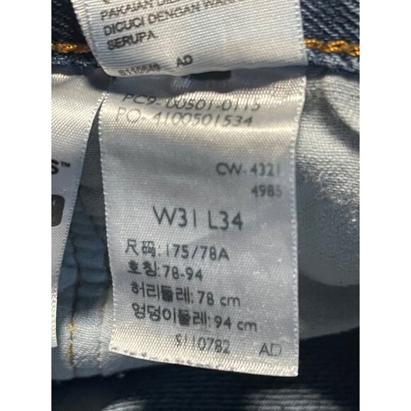 Levi's Mens 501 Original Fit Button Fly Blue Jeans Denim Size 31 Measures 31x32 - Picture 12 of 12